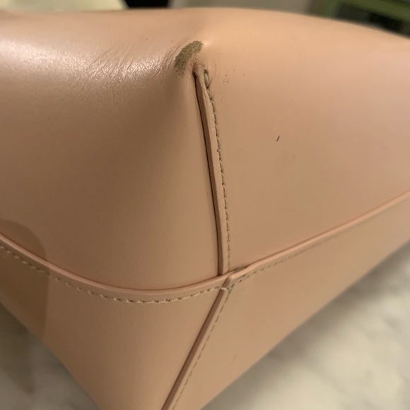 MANSUR GAVRIEL Vachetta Leather Tote Blush Pink With Matching Zip Pouch - Picture 13 of 15
